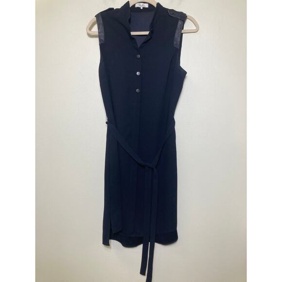 Parker Black Sleeveless Button Up Knee Length Dress Sz S - Picture 1 of 2